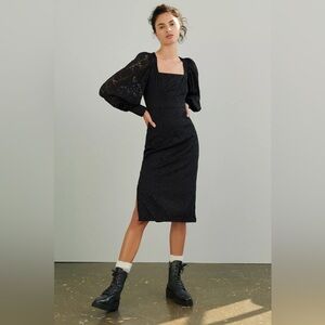 NWT Hutch Anthropologie Dolly Black Lace Midi Dress